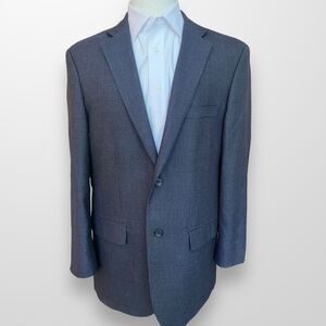 Pronto Uomo Platinum Mens Sport Coat Blazer Two Button Navy Casual Wool Suit 44L